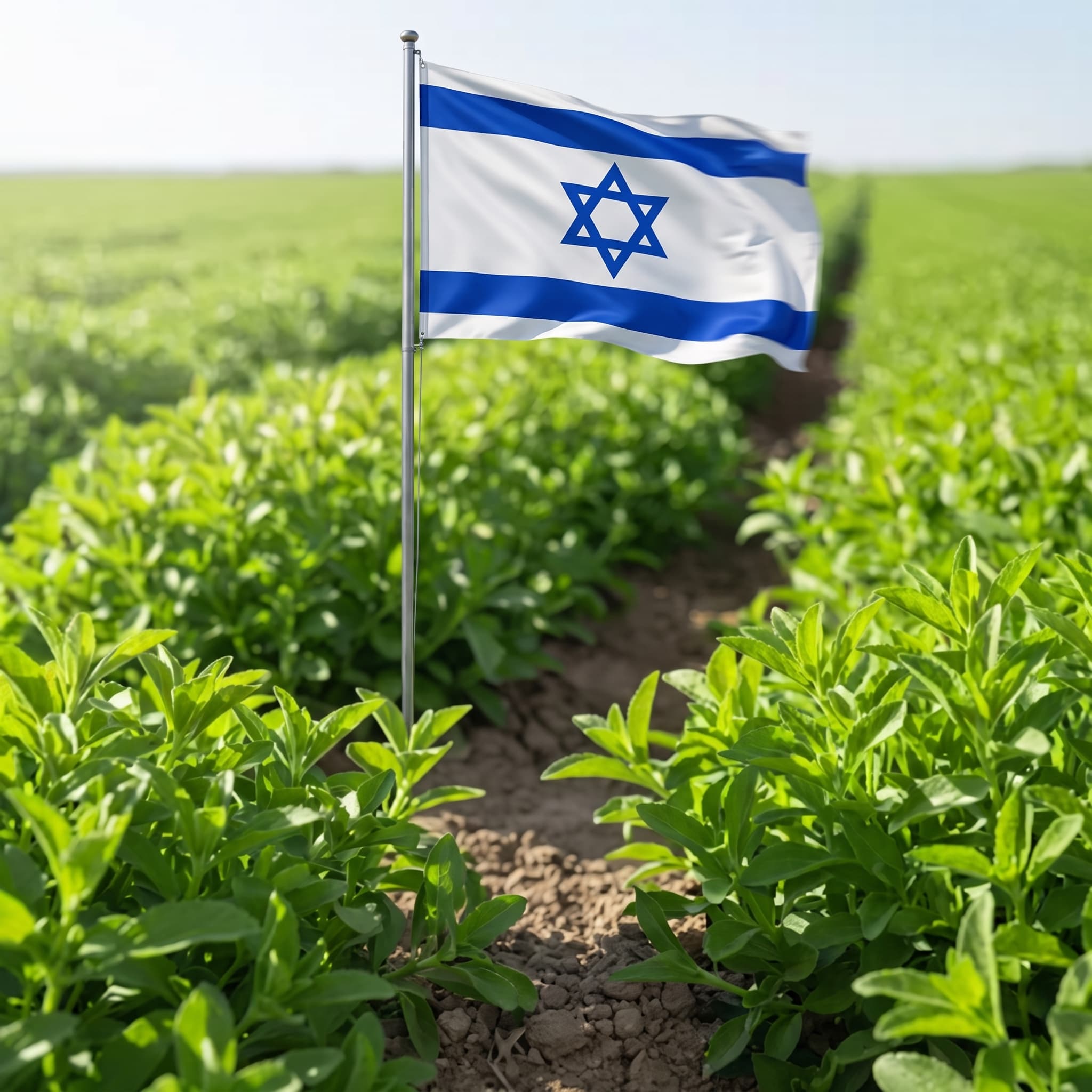 דגל ישראל בשדה סטיביה בגלבוע